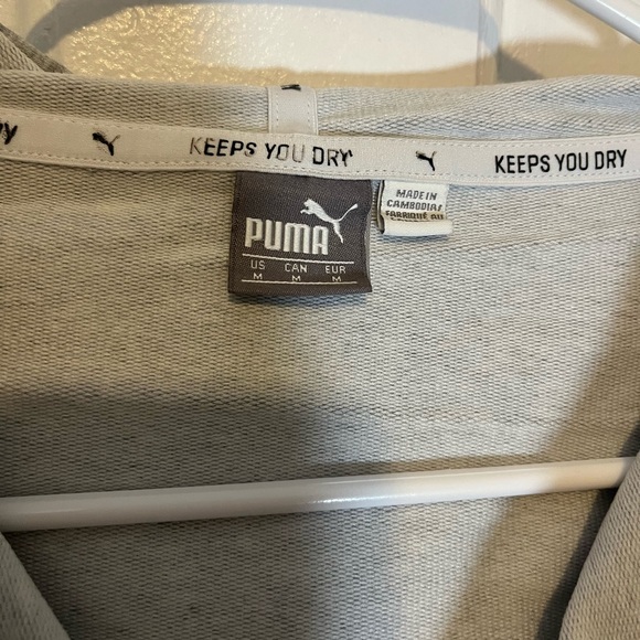 Puma Cropped Women's Gray Hoodie Top - Picture 2 of 2